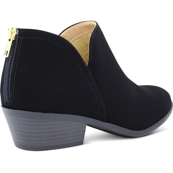Women's Cut-Out Low Block Heels Ankle Booties - Picture 2 of 6